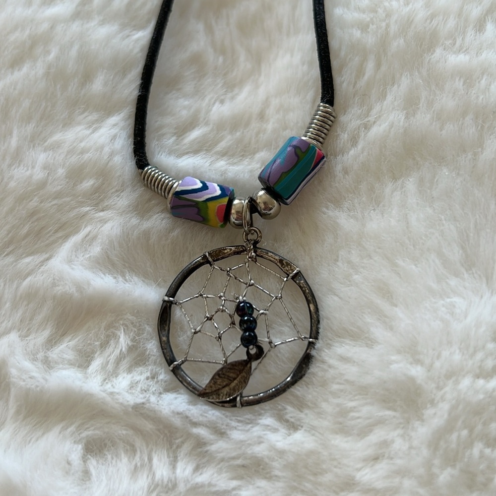 Traditional dreamcatcher necklace